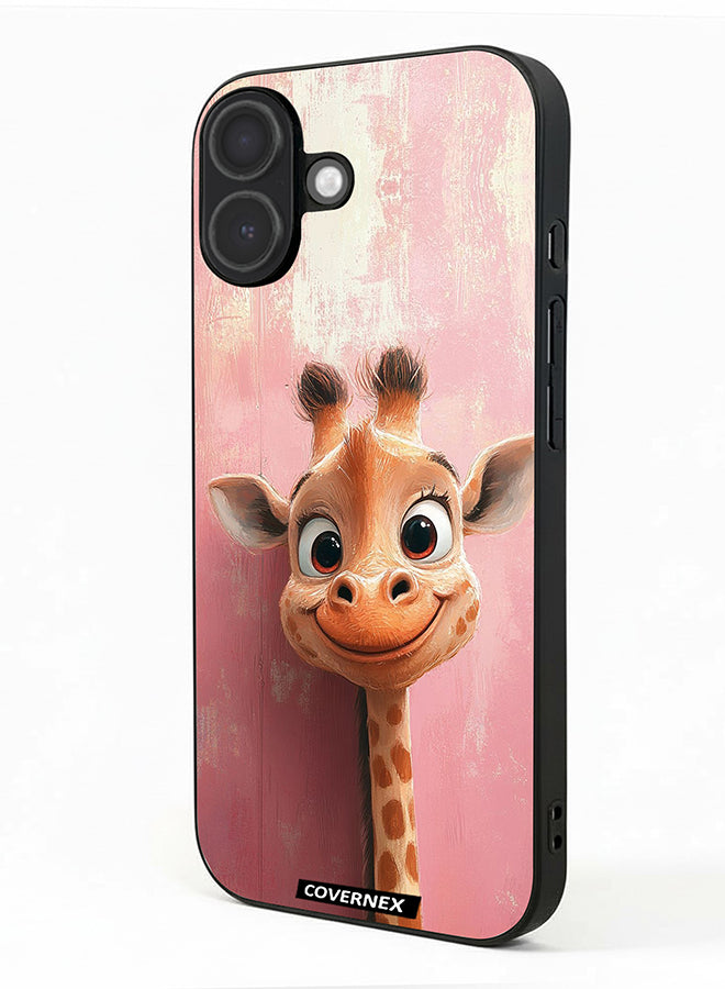 Apple iPhone 17 Protective Case Cover Printed Featuring Sweet Giraffe Close Up Art