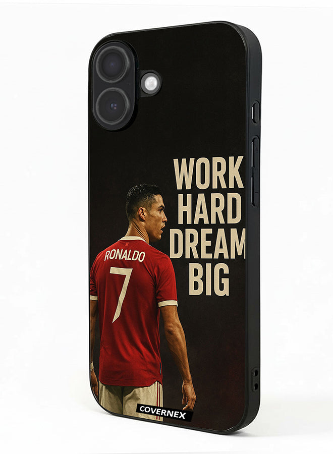 Apple iPhone 17 Protective Case Cover Printed Featuring Work Hard Dream Big CR7