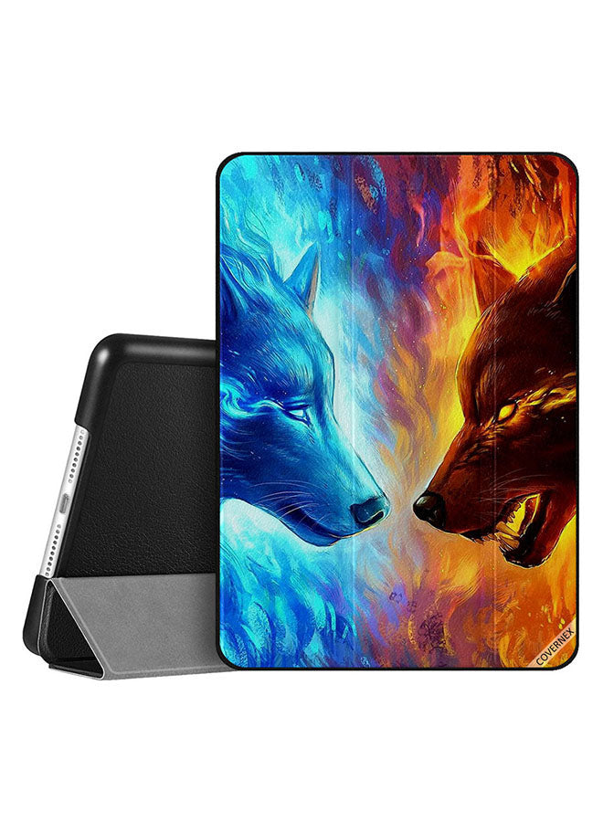 Apple iPad 10.2 9th generation Case Cover Fire & Ice Wolf