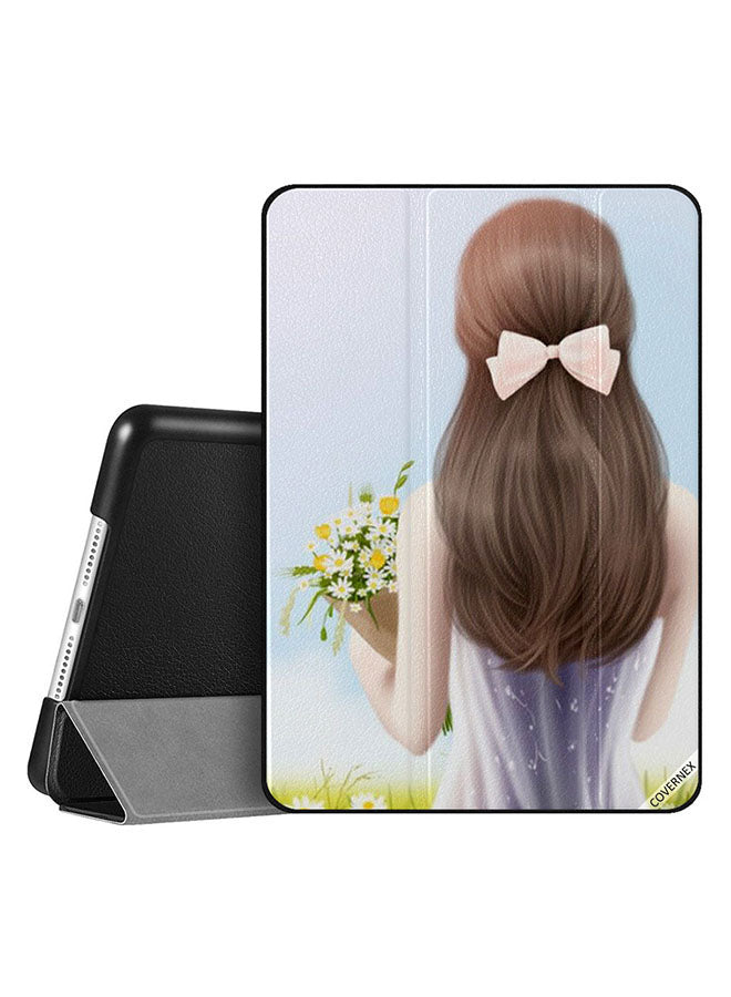 Apple iPad 10.2 9th generation Case Cover Girl Waiting Holding Flowers