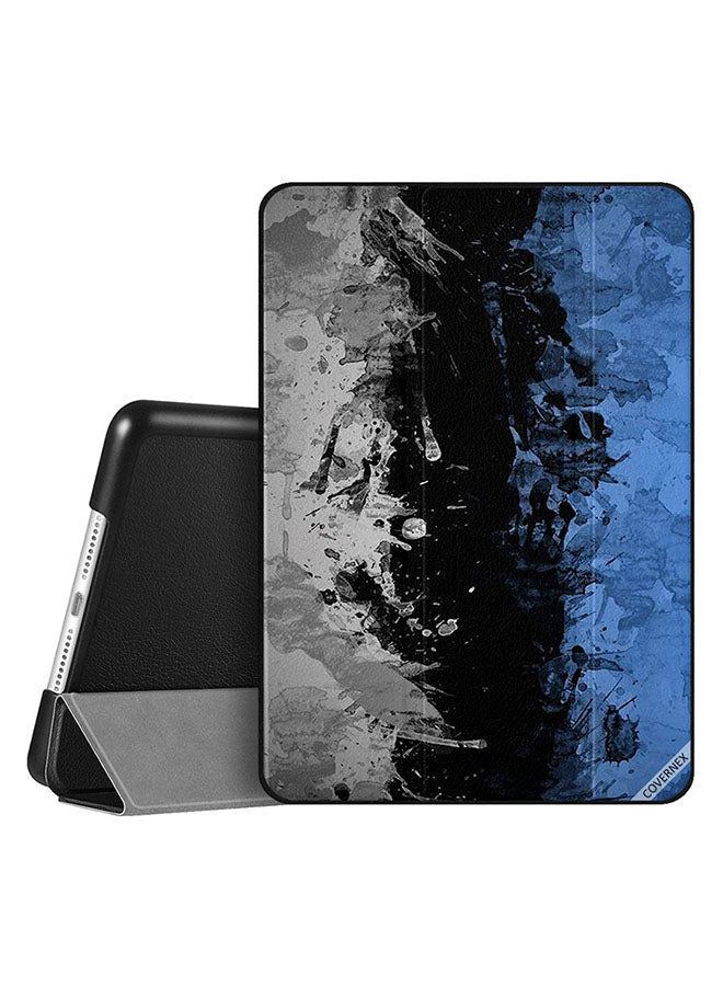 Apple iPad 10.2 9th generation Case Cover Grey Black Blue Paint Pattern