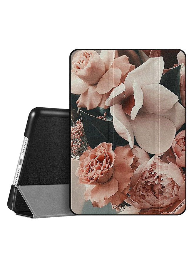 Apple iPad 10.2 9th generation Case Cover Peach Roses Bunch