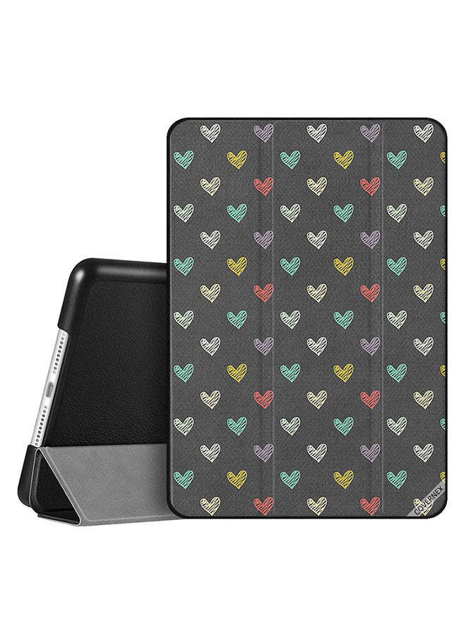 Apple iPad 10.2 9th generation Case Cover Small Multi Color Hearts Pattern