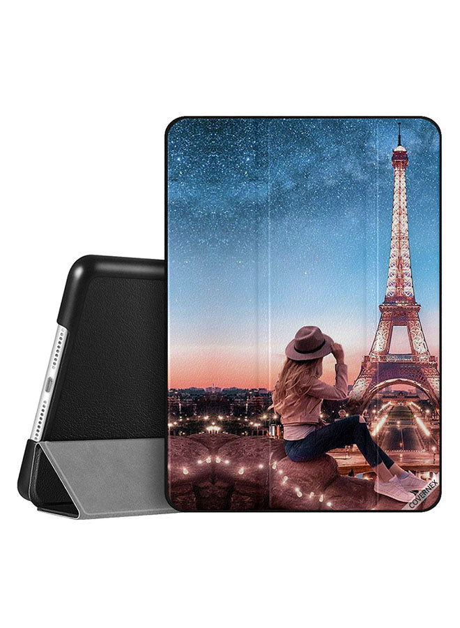 Apple iPad 10.2 9th generation Case Cover Stylish Hat Girl Looking To Eiffel Tower