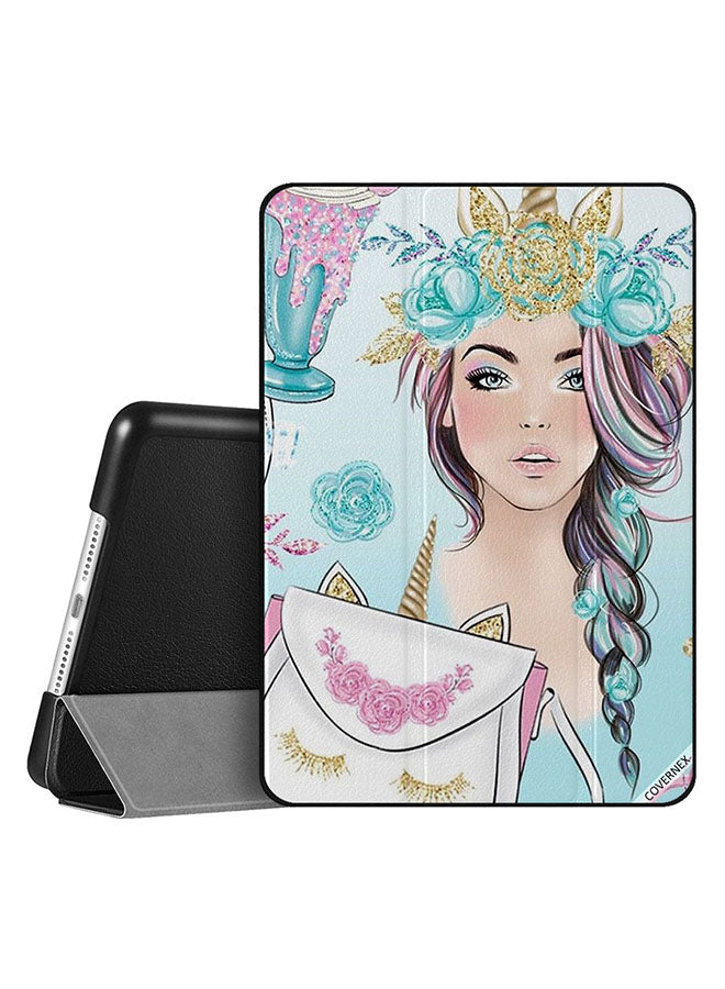 Apple iPad 10.2 9th generation Case Cover Unicorn Girl & Bag