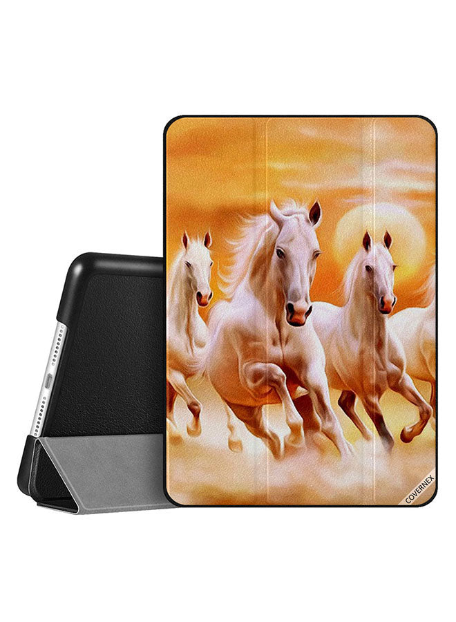 Apple iPad 10.2 9th generation Case Cover White Horses Race