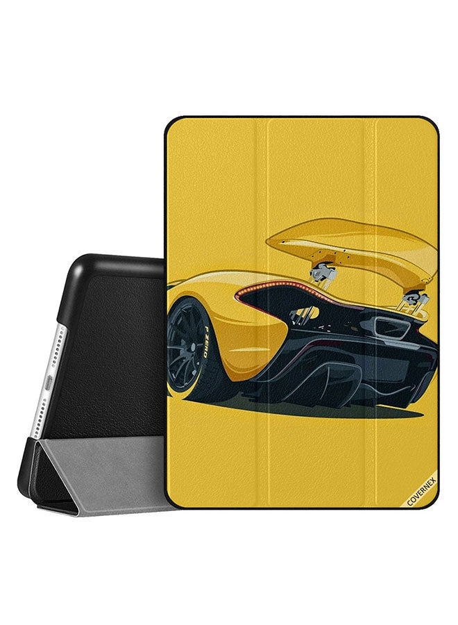 Apple iPad 10.2 9th generation Case Cover Yellow & Black Racer Car