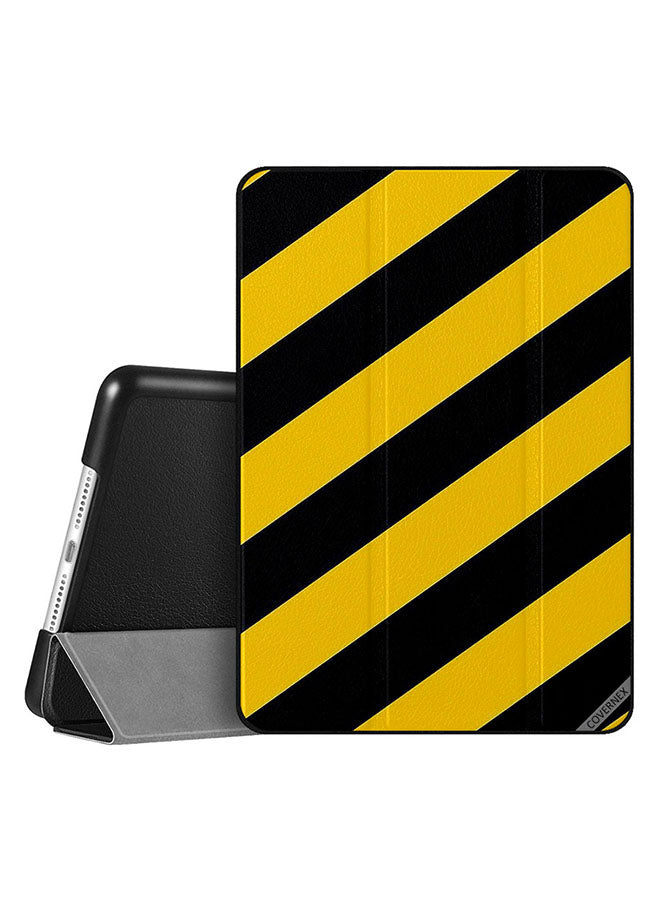 Apple iPad 10.2 9th generation Case Cover Yellow Black Strips Pattern