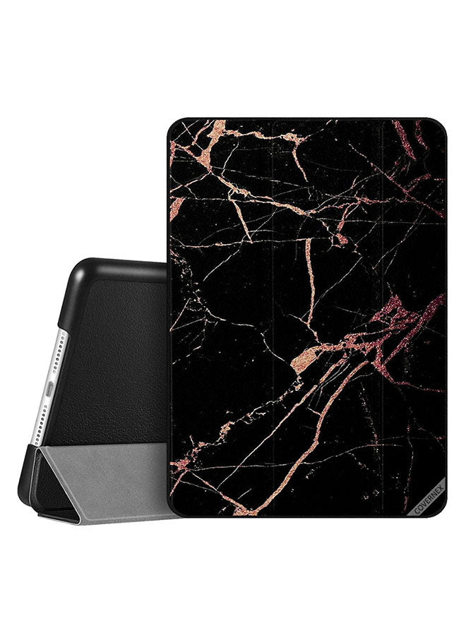 Apple iPad 10.2 9th generation Case Cover Cracks On Black Marble