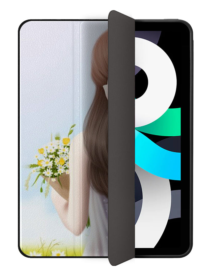 Apple iPad Air 10.9 4th generation Case Cover Girl Waiting Holding Flowers