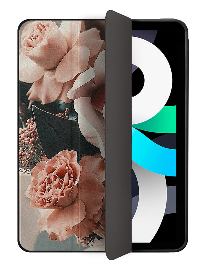 Apple iPad Air 10.9 4th generation Case Cover Peach Roses Bunch
