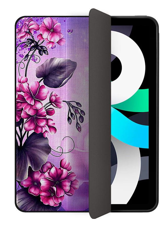 Apple iPad Air 10.9 4th generation Case Cover Pink Grey Flower