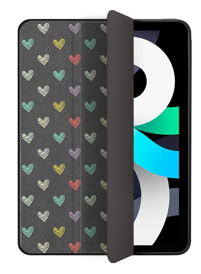 Apple iPad Air 10.9 4th generation Case Cover Small Multi Color Hearts Pattern