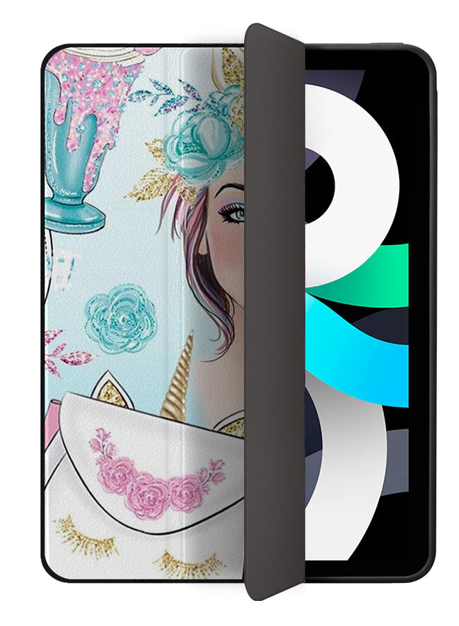 Apple iPad Air 10.9 4th generation Case Cover Unicorn Girl & Bag