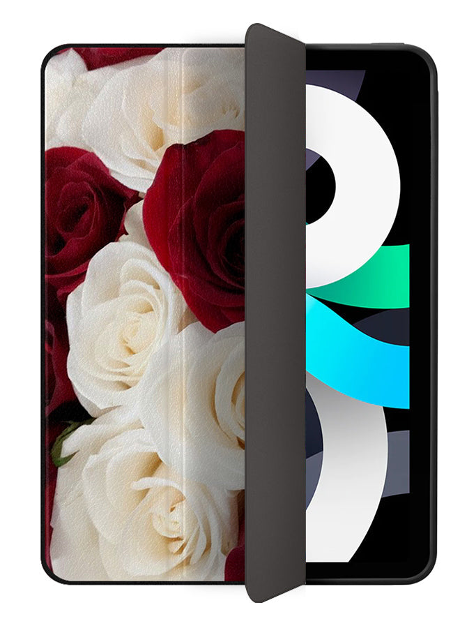 Apple iPad Air 10.9 5th generation Case Cover White & Red Roses