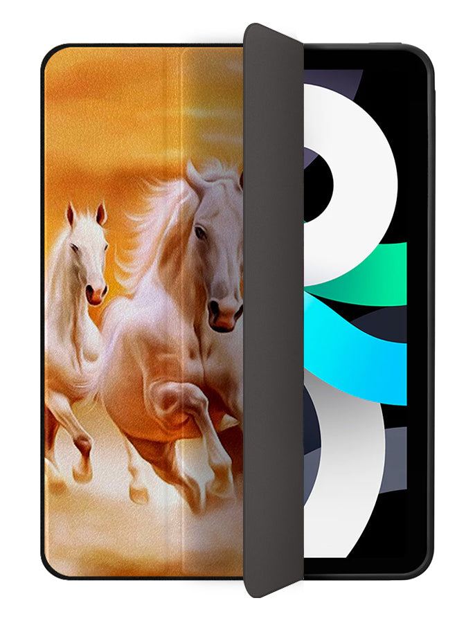 Apple iPad Air 10.9 4th generation Case Cover White Horses Race