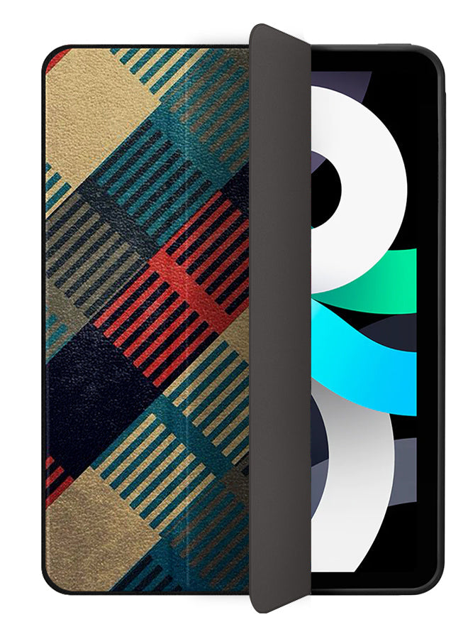 Apple iPad Air 10.9 4th generation Case Cover Blue Lines Square Shape Pattern
