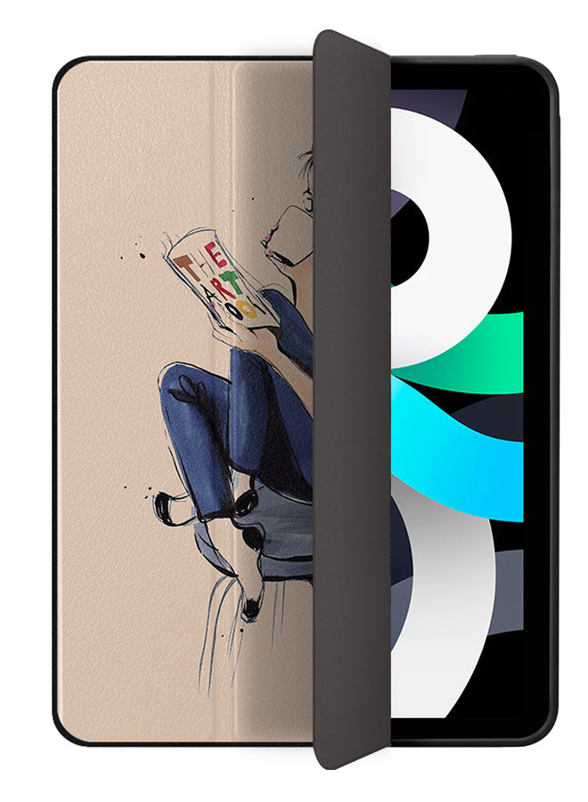 Apple iPad Air 10.9 4th generation Case Cover Drinking Coffee While Reading The Art