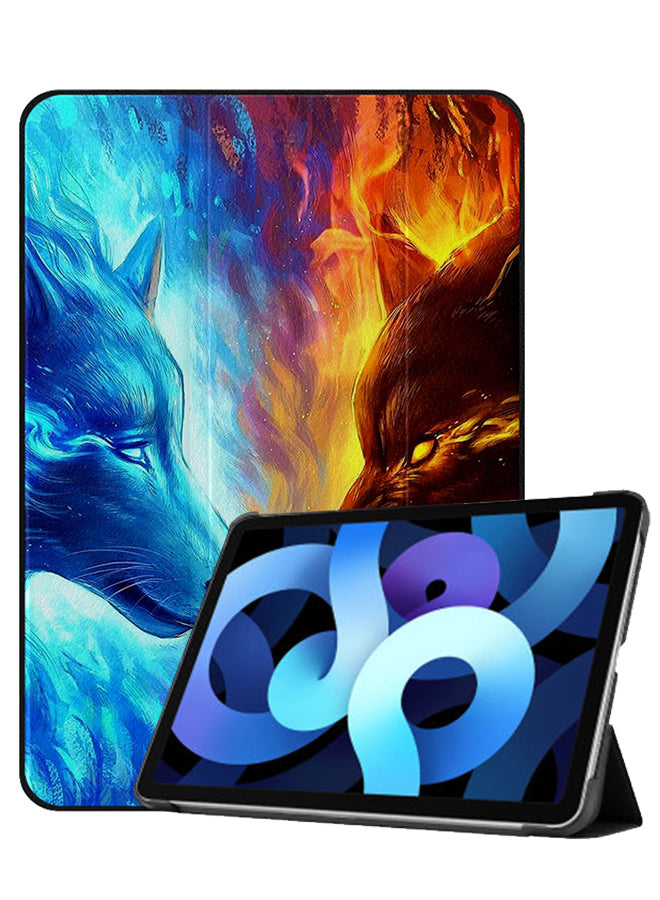 Apple iPad Air 10.9 4th generation Case Cover Fire & Ice Wolf