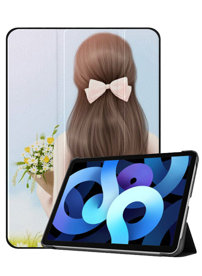 Apple iPad Air 10.9 4th generation Case Cover Girl Waiting Holding Flowers