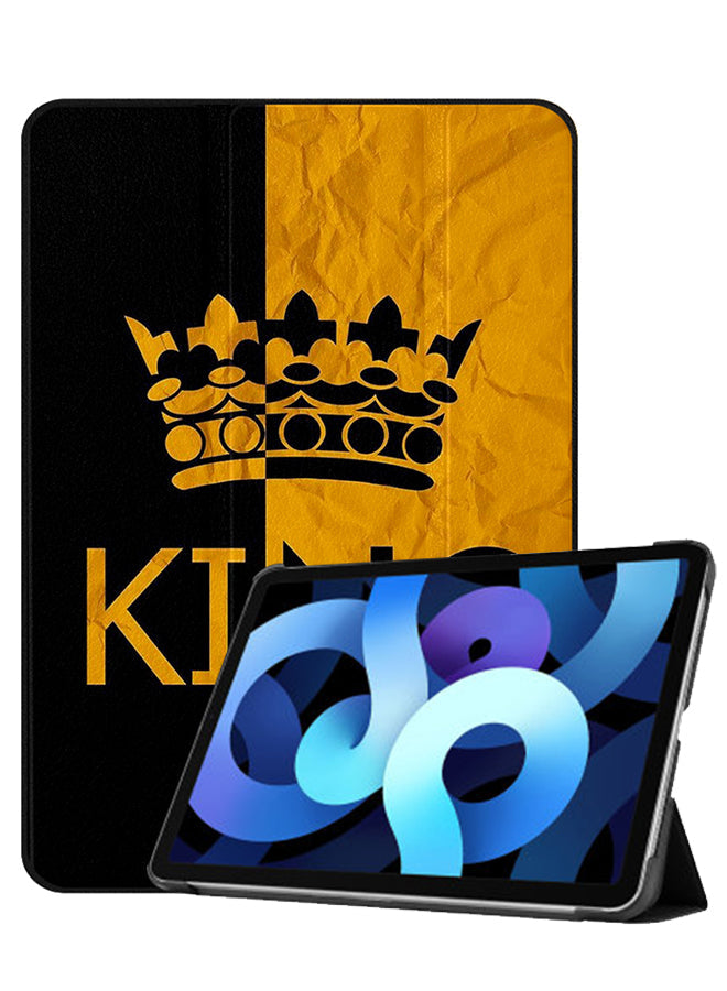 Apple iPad Air 10.9 4th generation Case Cover King Yellow & Black