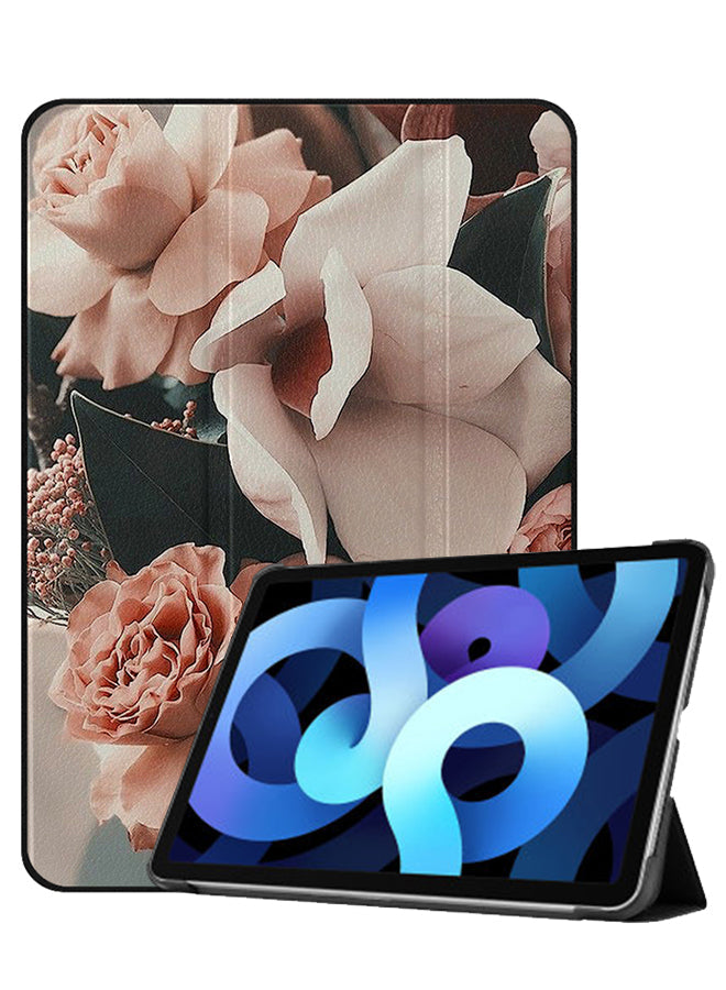 Apple iPad Air 10.9 4th generation Case Cover Peach Roses Bunch