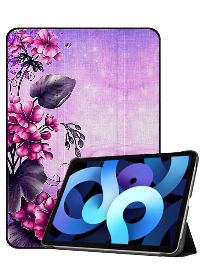 Apple iPad Air 10.9 4th generation Case Cover Pink Grey Flower