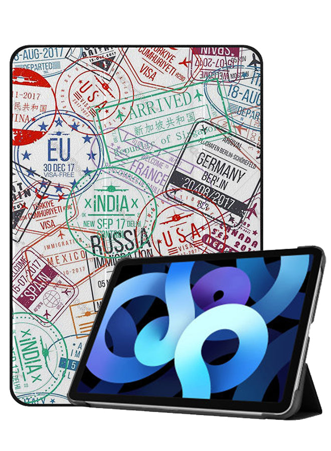 Apple iPad Air 10.9 4th generation Case Cover Travel Stamps Mix
