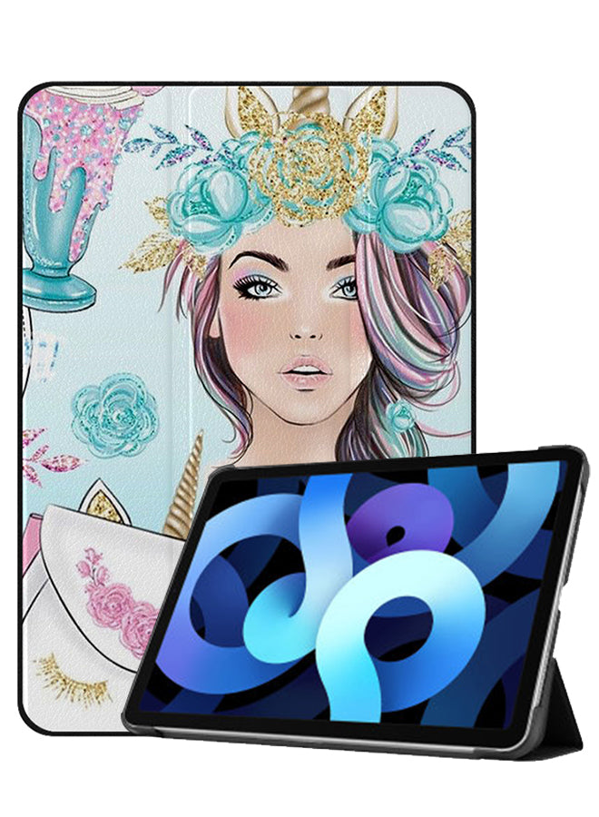 Apple iPad Air 10.9 4th generation Case Cover Unicorn Girl & Bag