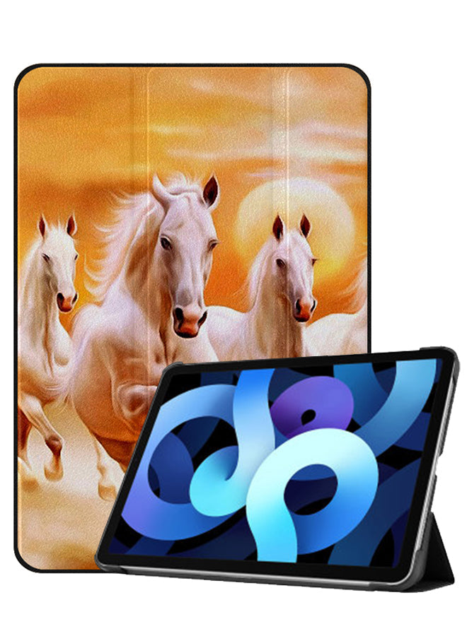 Apple iPad Air 10.9 5th generation Case Cover White Horses Race