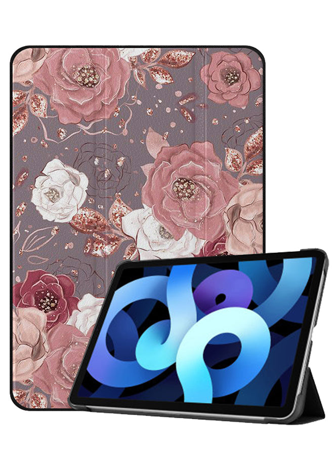 Apple iPad Air 10.9 5th generation Case Cover White Pink Red Flower