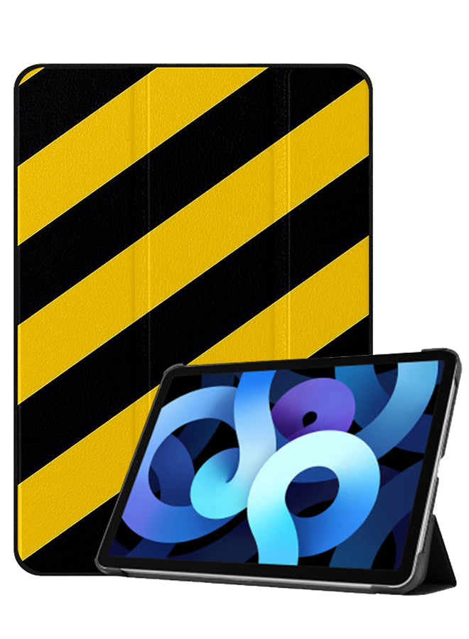 Apple iPad Air 10.9 5th generation Case Cover Yellow Black Strips Pattern