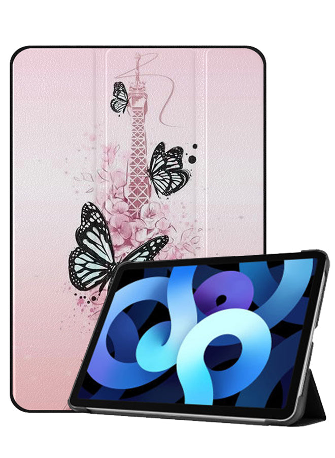 Apple iPad Air 10.9 4th generation Case Cover Black & White Butterflies On Eiffel Tower