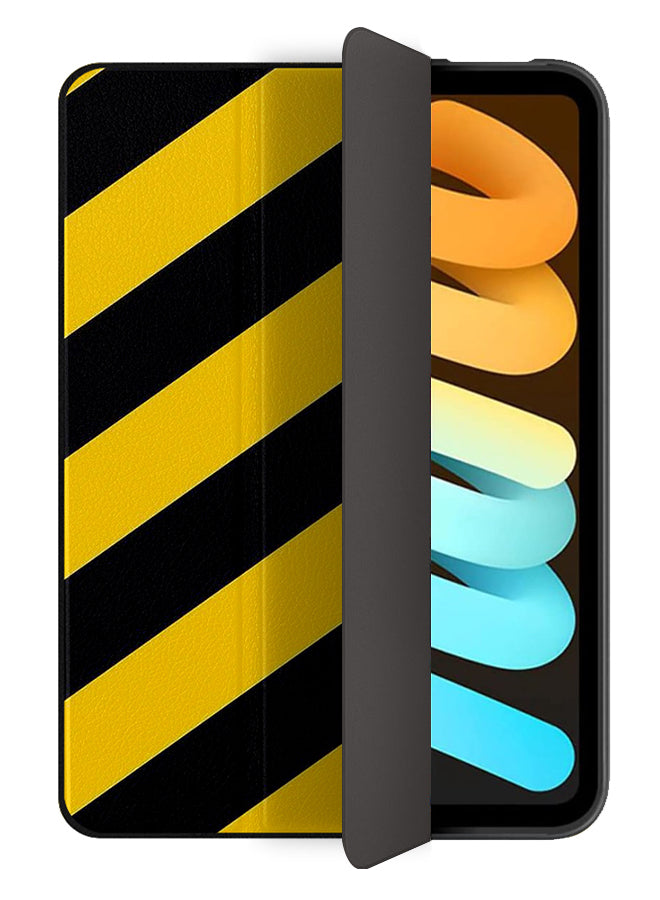 Apple iPad mini 6th generation Case Cover Yellow Black Strips Pattern