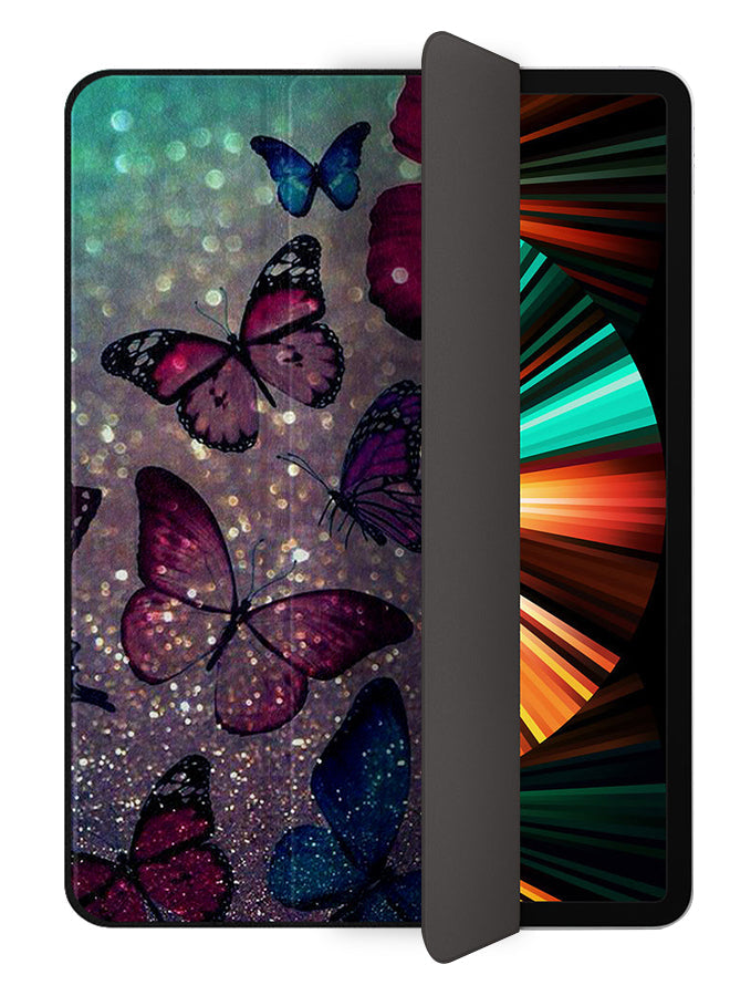 Apple iPad Pro 12.9 (2021) Case Cover Glitter Butterflies 02