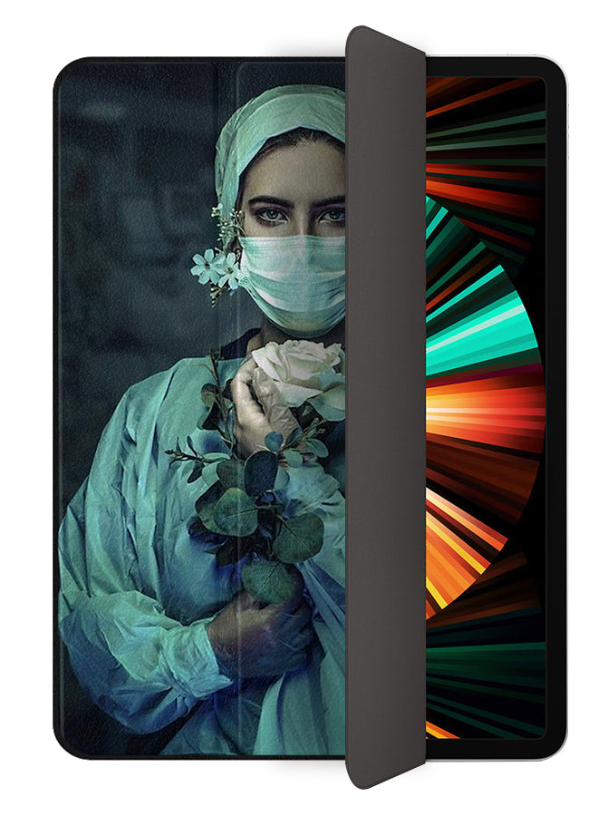 Apple iPad Pro 12.9 (2021) Case Cover Nurse Hold White Rose