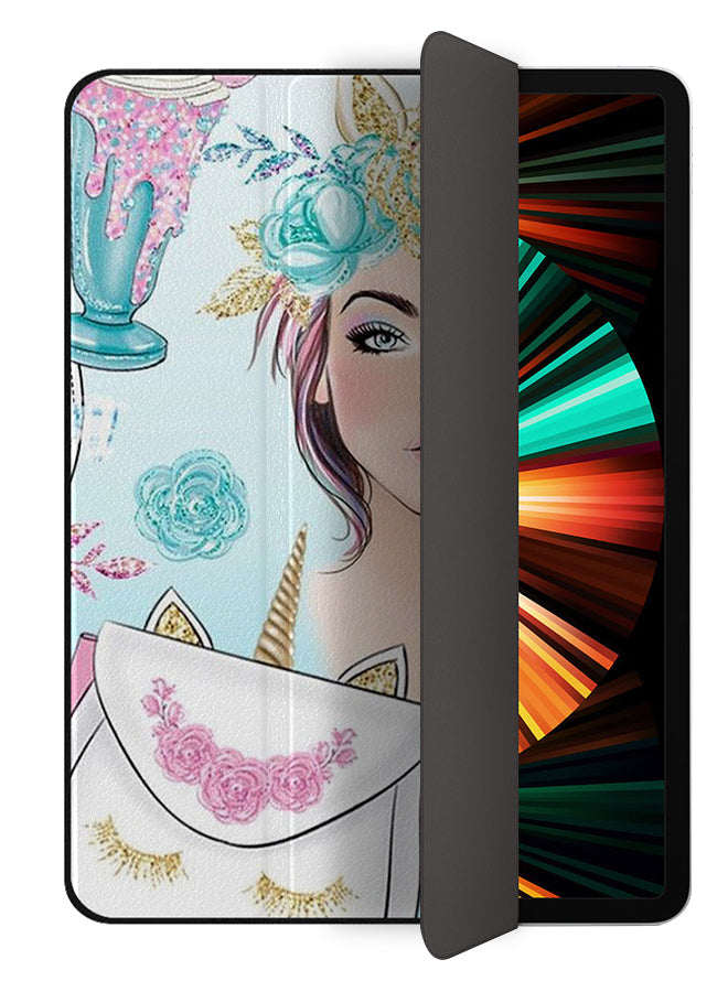 Apple iPad Pro 12.9 (2020) Case Cover Unicorn Girl & Bag