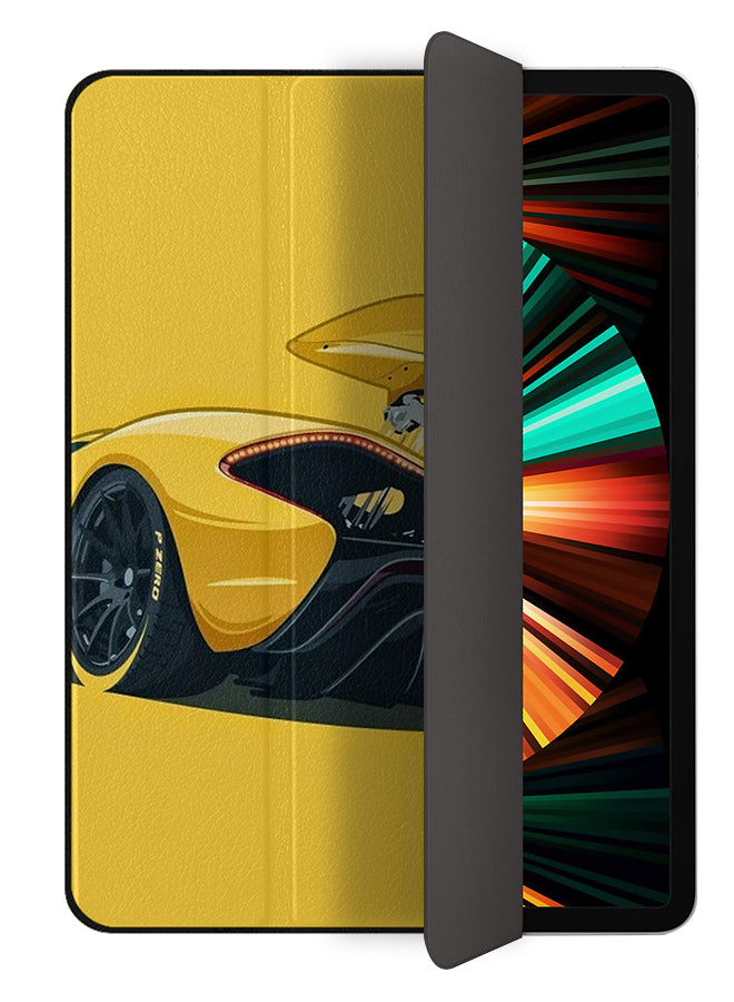 Apple iPad Pro 12.9 (2021) Case Cover Yellow & Black Racer Car
