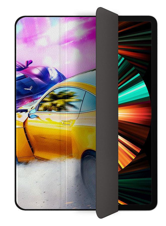 Apple iPad Pro 12.9 (2022) Case Cover Yellow Racer Car