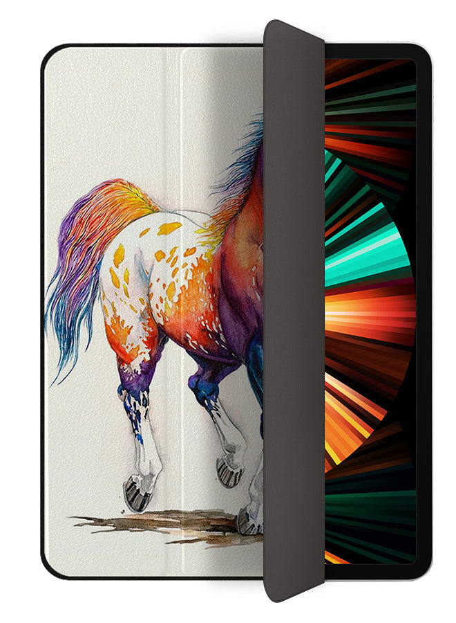 Apple iPad Pro 12.9 (2021) Case Cover Colored Horse Paint Art