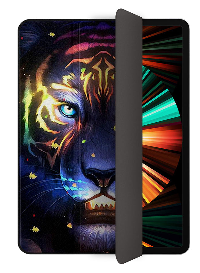 Apple iPad Pro 12.9 (2021) Case Cover Colored Lighting Tiger