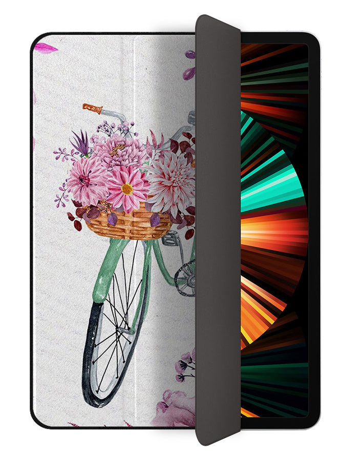 Apple iPad Pro 12.9 (2021) Case Cover Cycle & Pink Flowers