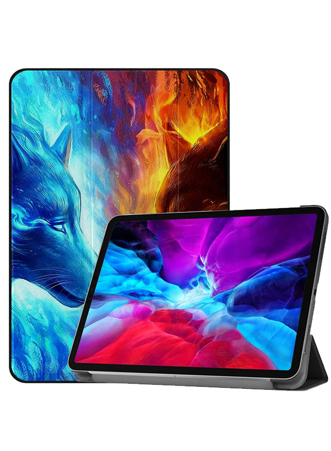 Apple iPad Pro 12.9 (2021) Case Cover Fire & Ice Wolf