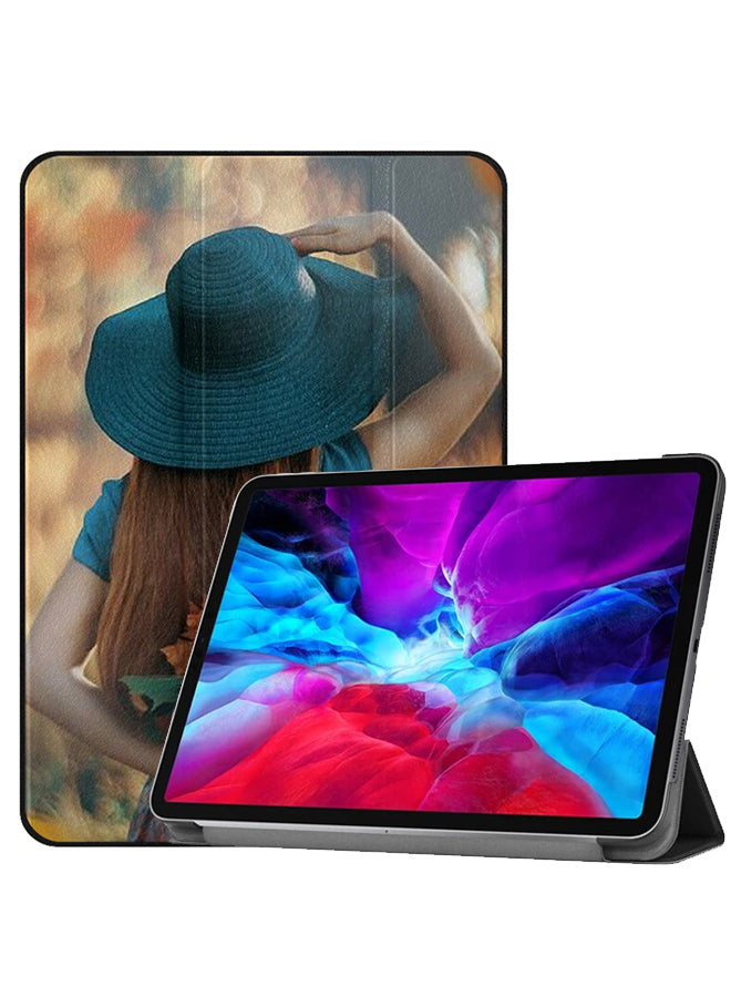 Apple iPad Pro 12.9 (2021) Case Cover Hat Gril Hide Love Leaves