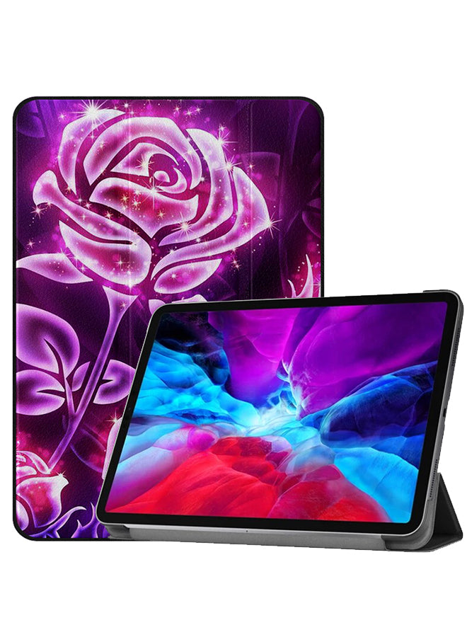 Apple iPad Pro 12.9 (2021) Case Cover Pink Lighting Roses