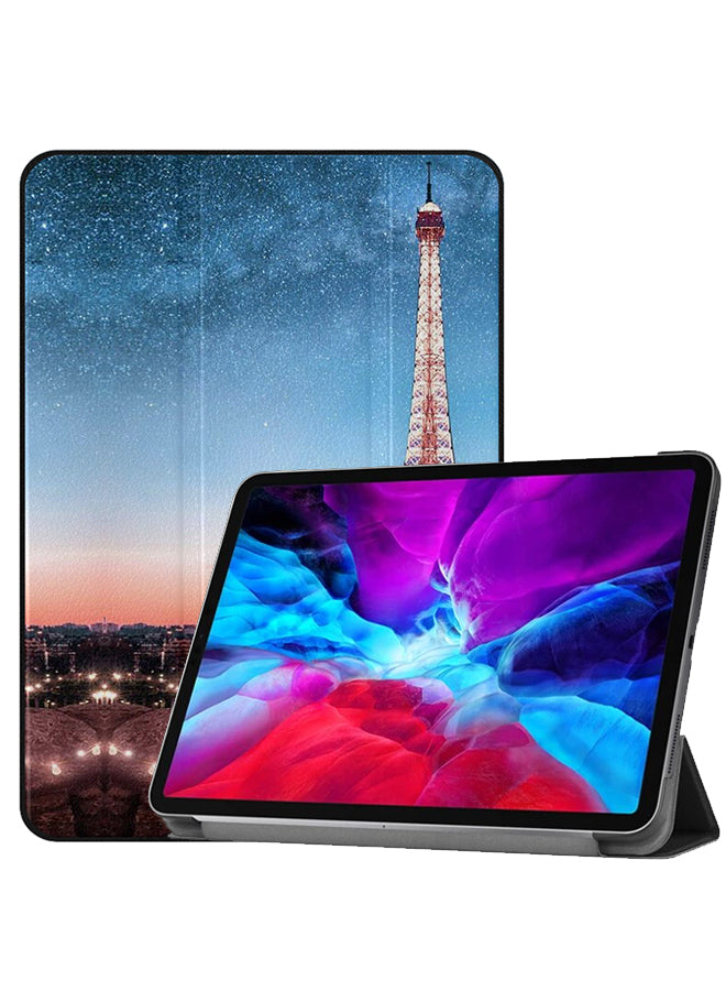 Apple iPad Pro 12.9 (2021) Case Cover Stylish Hat Girl Looking To Eiffel Tower