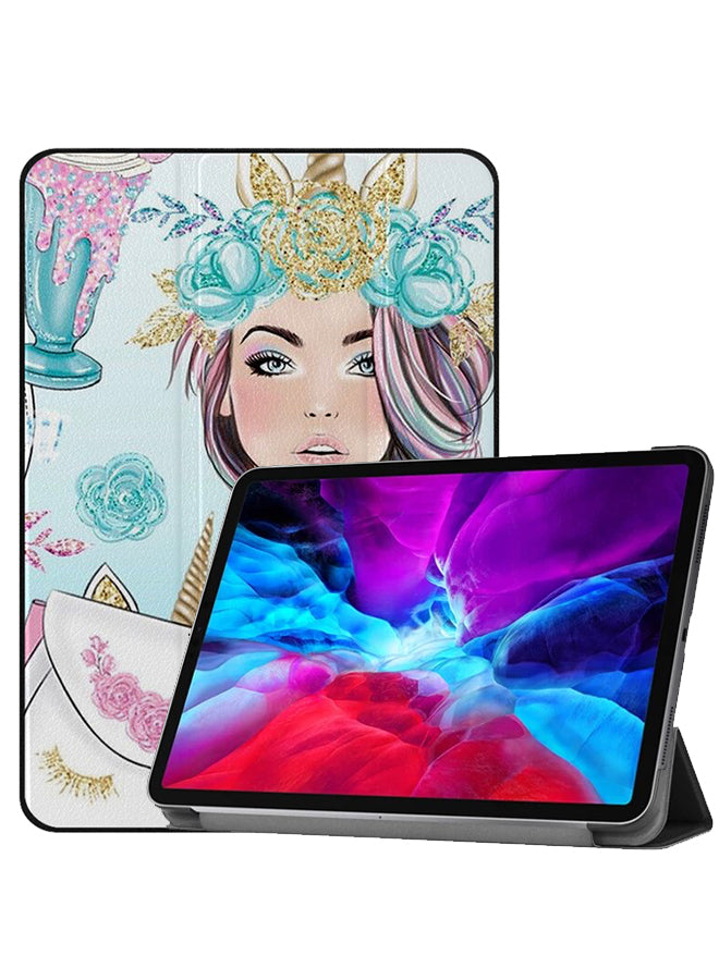 Apple iPad Pro 12.9 (2022) Case Cover Unicorn Girl & Bag