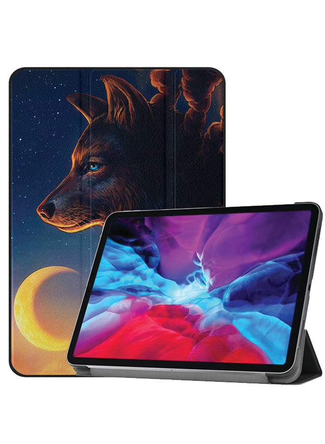 Apple iPad Pro 12.9 (2022) Case Cover Wolf & Half Moon