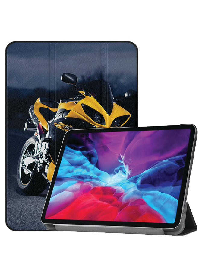 Apple iPad Pro 12.9 (2022) Case Cover Yellow Sports Bike