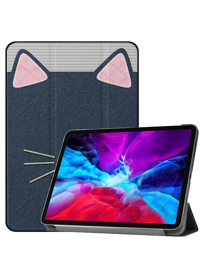 Apple iPad Pro 12.9 (2021) Case Cover Cat Leather Pattern